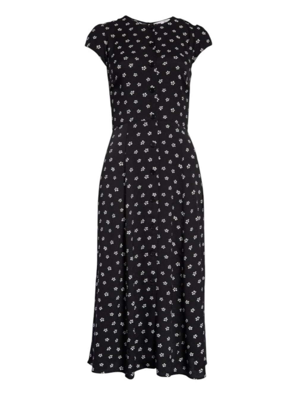 Reformation Fauna Black Floral Midi Dress
